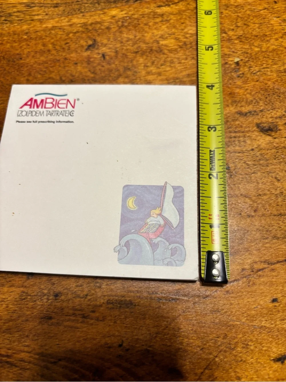 Vintage Ambien Post-it Note Pad 4” x 4”
